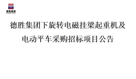 太阳成集团tyc151cc下旋转电磁挂梁起重机及电动平车采购招标项目