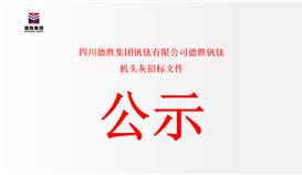 四川太阳成集团tyc151cc钒钛有限公司太阳成集团tyc151cc钒钛 机头灰招标文件