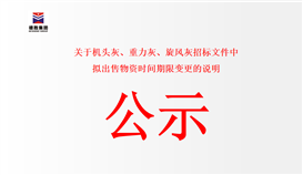 关于机头灰、重力灰、旋风灰招标文件中拟销售物资功夫期限调换的注明